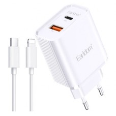 Сетевое зарядное устройство Earldom ES-EU37C-L Apple iPhone SE 2022, iPhone 14 Pro Max, iPhone 14 Plus, iPhone 14 Pro, iPhone 14, iPhone 13 Pro, iPhone 13 Mini, iPhone 13, iPhone 13 Pro Max, iPhone 12 Mini, iPhone 12 Pro Max, iPhone 12 Pro, с кабелем, Lig
