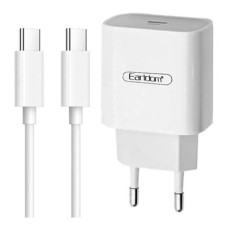 Сетевое зарядное устройство Earldom ES-KC23C-C, с кабелем, Type-C, Белый