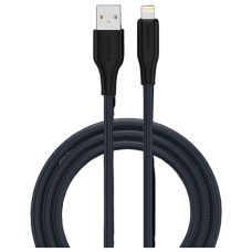USB кабель SENTEO SL-04 Embossed Apple iPhone SE 2022, iPhone 14 Pro Max, iPhone 14 Plus, iPhone 14 Pro, iPhone 14, iPhone 13 Pro, iPhone 13 Mini, iPhone 13, iPhone 13 Pro Max, iPhone 12 Mini, iPhone 12 Pro Max, Lightning, 1.0 м., Чорний