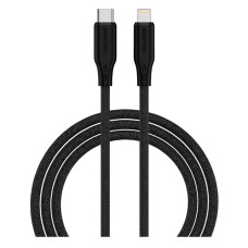 USB кабель SENTEO SL-04 Embossed Apple iPhone SE 2022, iPhone 14 Pro Max, iPhone 14 Plus, iPhone 14 Pro, iPhone 14, iPhone 13 Pro, iPhone 13 Mini, iPhone 13, iPhone 13 Pro Max, iPhone 12 Mini, iPhone 12 Pro Max, Lightning, 1.0 м., Чорний