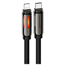 USB кабель Hoco U136 Prize Apple iPhone SE 2022, iPhone 14 Pro Max, iPhone 14 Plus, iPhone 14 Pro, iPhone 14, iPhone 13 Pro, iPhone 13 Mini, iPhone 13, iPhone 13 Pro Max, iPhone 12 Mini, iPhone 12 Pro Max, Lightning, 1.2 м., Чорний