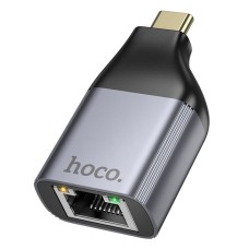 Переходник Hoco UA35, RJ45, Type-C, Серый