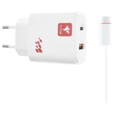 Мережевий зарядний пристрій FLYCDI FA-006, Type-C, USB, з кабелем, 3.0 A, Білий