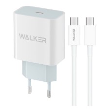 Сетевое зарядное устройство Walker WH-39, с кабелем, Type-C, 3.0 A, Белый