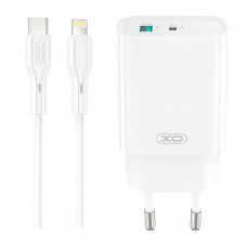 Мережевий зарядний пристрій XO CE29 Apple iPhone SE 2022, iPhone 14 Pro Max, iPhone 14 Plus, iPhone 14 Pro, iPhone 14, iPhone 13 Pro, iPhone 13 Mini, iPhone 13, iPhone 13 Pro Max, iPhone 12 Mini, iPhone 12 Pro Max, iPhone 12 Pro, Lightning, з кабелем, Біл