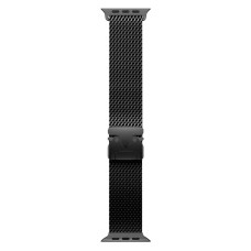 Ремінець Apple Watch 42, Watch 44, Milanese loop Metal Lock, Чорний
