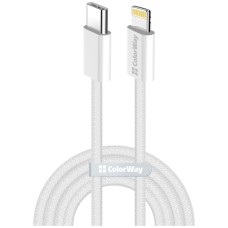 USB кабель ColorWay CW-CBPDCL068-GR Apple iPhone SE 2022, iPhone 14 Pro Max, iPhone 14 Plus, iPhone 14 Pro, iPhone 14, iPhone 13 Pro, iPhone 13 Mini, iPhone 13, iPhone 13 Pro Max, iPhone 12 Mini, iPhone 12 Pro Max, Lightning, 2.0 м., Серый