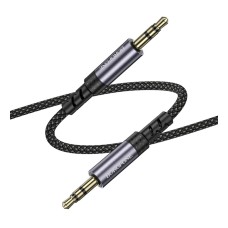 Кабель AUX Borofone BL24 Graceful, 3,5 мм., 1.0 м., Сірий