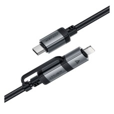 USB кабель AceFast C20-01 Apple iPhone SE 2022, iPhone 14 Pro Max, iPhone 14 Plus, iPhone 14 Pro, iPhone 14, iPhone 13 Pro, iPhone 13 Mini, iPhone 13, iPhone 13 Pro Max, iPhone 12 Mini, iPhone 12 Pro Max, Type-C, Lightning, 1.2 м., Черный