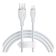 USB кабель Baseus P10355700111-00 Pudding Apple iPhone SE 2022, iPhone 14 Pro Max, iPhone 14 Plus, iPhone 14 Pro, iPhone 14, iPhone 13 Pro, iPhone 13 Mini, iPhone 13, iPhone 13 Pro Max, iPhone 12 Mini, iPhone 12 Pro Max, Lightning, 1.2 м., Білий
