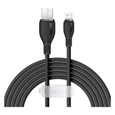 USB кабель Baseus P10355700221-00 Pudding Apple iPhone SE 2022, iPhone 14 Pro Max, iPhone 14 Plus, iPhone 14 Pro, iPhone 14, iPhone 13 Pro, iPhone 13 Mini, iPhone 13, iPhone 13 Pro Max, iPhone 12 Mini, Lightning, 2.0 м., Чорний