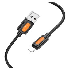 USB кабель Borofone BX114 Structure Apple iPhone SE 2022, iPhone 14 Pro Max, iPhone 14 Plus, iPhone 14 Pro, iPhone 14, iPhone 13 Pro, iPhone 13 Mini, iPhone 13, iPhone 13 Pro Max, iPhone 12 Mini, iPhone 12 Pro Max, Lightning, 1.0 м., Чорний