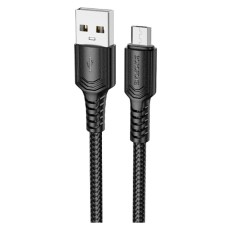 USB кабель Borofone BX116 Certain, MicroUSB, 1.0 м., Чорний