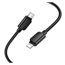 USB кабель Hoco X113 Beneficio Apple iPhone SE 2022, iPhone 14 Pro Max, iPhone 14 Plus, iPhone 14 Pro, iPhone 14, iPhone 13 Pro, iPhone 13 Mini, iPhone 13, iPhone 13 Pro Max, iPhone 12 Mini, iPhone 12 Pro Max, Lightning, 1.0 м., Чорний
