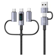 USB кабель Usams US-SJ736 Apple iPhone SE 2022, iPhone 14 Pro Max, iPhone 14 Plus, iPhone 14 Pro, iPhone 14, iPhone 13 Pro, iPhone 13 Mini, iPhone 13, iPhone 13 Pro Max, iPhone 12 Mini, Lightning, Type-C, MicroUSB, 2.0 м., Сірий