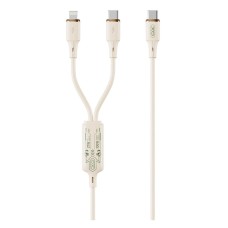 USB кабель XO NB-Q262 Apple iPhone SE 2022, iPhone 14 Pro Max, iPhone 14 Plus, iPhone 14 Pro, iPhone 14, iPhone 13 Pro, iPhone 13 Mini, iPhone 13, iPhone 13 Pro Max, iPhone 12 Mini, iPhone 12 Pro Max, Lightning, Type-C, 1.2 м., Бежевый