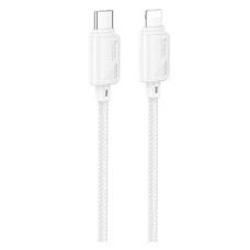 USB кабель Hoco X113 Beneficio Apple iPhone SE 2022, iPhone 14 Pro Max, iPhone 14 Plus, iPhone 14 Pro, iPhone 14, iPhone 13 Pro, iPhone 13 Mini, iPhone 13, iPhone 13 Pro Max, iPhone 12 Mini, iPhone 12 Pro Max, Lightning, 1.0 м., Білий