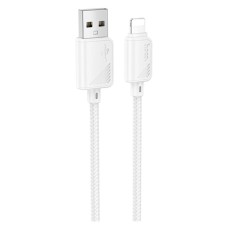 USB кабель Hoco X113 Beneficio Apple iPhone SE 2022, iPhone 14 Pro Max, iPhone 14 Plus, iPhone 14 Pro, iPhone 14, iPhone 13 Pro, iPhone 13 Mini, iPhone 13, iPhone 13 Pro Max, iPhone 12 Mini, iPhone 12 Pro Max, Lightning, 1.0 м., Білий