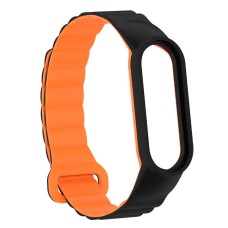 Ремінець Xiaomi Mi Band 8, Mi Band 9, Dual Color, Black-Orange, Чорний