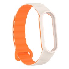Ремінець Xiaomi Mi Band 8, Mi Band 9, Dual Color, White-Orange, Білий
