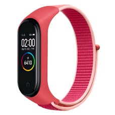 Ремінець Xiaomi Mi Band 3, Mi Band 4, Nylon, Pomegranate Red-Pink, Червоний