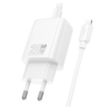 Сетевое зарядное устройство Hoco N61 Gentle Apple iPhone SE 2022, iPhone 14 Pro Max, iPhone 14 Plus, iPhone 14 Pro, iPhone 14, iPhone 13 Pro, iPhone 13 Mini, iPhone 13, iPhone 13 Pro Max, iPhone 12 Mini, iPhone 12 Pro Max, iPhone 12 Pro, с кабелем, Lightn