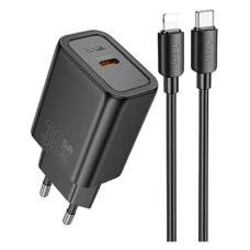 Сетевое зарядное устройство Hoco N62 Gentle Apple iPhone SE 2022, iPhone 14 Pro Max, iPhone 14 Plus, iPhone 14 Pro, iPhone 14, iPhone 13 Pro, iPhone 13 Mini, iPhone 13, iPhone 13 Pro Max, iPhone 12 Mini, iPhone 12 Pro Max, iPhone 12 Pro, с кабелем, Lightn