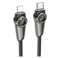 USB кабель Borofone BU49 Shine Apple iPhone SE 2022, iPhone 14 Pro Max, iPhone 14 Plus, iPhone 14 Pro, iPhone 14, iPhone 13 Pro, iPhone 13 Mini, iPhone 13, iPhone 13 Pro Max, iPhone 12 Mini, iPhone 12 Pro Max, Lightning, 1.2 м., Чорний
