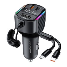 Автомобильное зарядное устройство WUW C220, С кабелем, MicroUSB, Type-C, Черный
