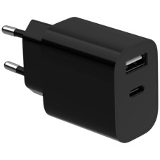 Мережевий зарядний пристрій Gembird TA-UC-2AC12-01-BK, Type-C, Чорний