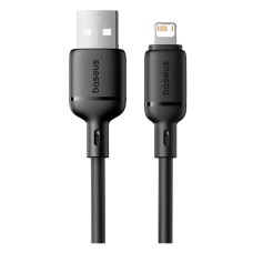 USB кабель Baseus P1037770 Silky Apple iPhone SE 2022, iPhone 14 Pro Max, iPhone 14 Plus, iPhone 14 Pro, iPhone 14, iPhone 13 Pro, iPhone 13 Mini, iPhone 13, iPhone 13 Pro Max, iPhone 12 Mini, iPhone 12 Pro Max, Lightning, 1.0 м., Чорний