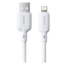 USB кабель Baseus P1037770 Silky Apple iPhone SE 2022, iPhone 14 Pro Max, iPhone 14 Plus, iPhone 14 Pro, iPhone 14, iPhone 13 Pro, iPhone 13 Mini, iPhone 13, iPhone 13 Pro Max, iPhone 12 Mini, iPhone 12 Pro Max, Lightning, 1.0 м., Білий
