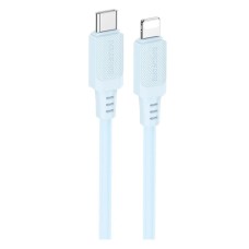 USB кабель Borofone BX115 Lotto Apple iPhone SE 2022, iPhone 14 Pro Max, iPhone 14 Plus, iPhone 14 Pro, iPhone 14, iPhone 13 Pro, iPhone 13 Mini, iPhone 13, iPhone 13 Pro Max, iPhone 12 Mini, iPhone 12 Pro Max, Lightning, 1.0 м., Блакитний