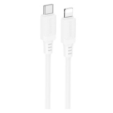 USB кабель Borofone BX115 Lotto Apple iPhone SE 2022, iPhone 14 Pro Max, iPhone 14 Plus, iPhone 14 Pro, iPhone 14, iPhone 13 Pro, iPhone 13 Mini, iPhone 13, iPhone 13 Pro Max, iPhone 12 Mini, iPhone 12 Pro Max, Lightning, 1.0 м., Білий
