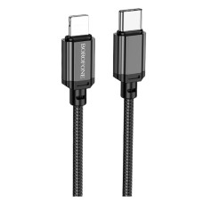 USB кабель Borofone BX87 Sharp Apple iPhone SE 2022, iPhone 14 Pro Max, iPhone 14 Plus, iPhone 14 Pro, iPhone 14, iPhone 13 Pro, iPhone 13 Mini, iPhone 13, iPhone 13 Pro Max, iPhone 12 Mini, iPhone 12 Pro Max, Lightning, 2.0 м., Черный