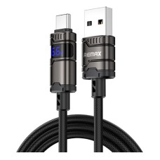 USB кабель Remax C01-AC66W Zinc Alloy, Type-C, 1.2 м., Чорний