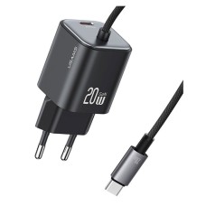 Сетевое зарядное устройство Usams CC261TC01 Kit-Yi, с кабелем, Type-C, Черный