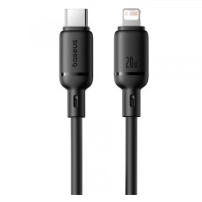 USB кабель Baseus P10377700113-00 Silky Apple iPhone SE 2022, iPhone 14 Pro Max, iPhone 14 Plus, iPhone 14 Pro, iPhone 14, iPhone 13 Pro, iPhone 13 Mini, iPhone 13, iPhone 13 Pro Max, iPhone 12 Mini, iPhone 12 Pro Max, Lightning, 1.0 м., Чорний