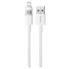USB кабель Baseus P10382700121-01 Display 2 Apple iPhone SE 2022, iPhone 14 Pro Max, iPhone 14 Plus, iPhone 14 Pro, iPhone 14, iPhone 13 Pro, iPhone 13 Mini, iPhone 13, iPhone 13 Pro Max, iPhone 12 Mini, Lightning, 2.0 м., Белый