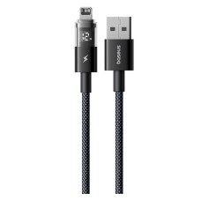 USB кабель Baseus P10382700121-01 Display 2 Apple iPhone SE 2022, iPhone 14 Pro Max, iPhone 14 Plus, iPhone 14 Pro, iPhone 14, iPhone 13 Pro, iPhone 13 Mini, iPhone 13, iPhone 13 Pro Max, iPhone 12 Mini, Lightning, 2.0 м., Черный