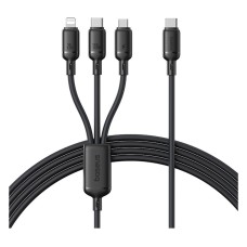 USB кабель Baseus P10377706123-00 Silky Apple iPhone SE 2022, iPhone 14 Pro Max, iPhone 14 Plus, iPhone 14 Pro, iPhone 14, iPhone 13 Pro, iPhone 13 Mini, iPhone 13, iPhone 13 Pro Max, iPhone 12 Mini, Lightning, MicroUSB, 1.0 м., Черный