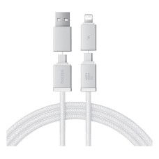 USB кабель Baseus P10383000121-02 Versatile Apple iPhone SE 2022, iPhone 14 Pro Max, iPhone 14 Plus, iPhone 14 Pro, iPhone 14, iPhone 13 Pro, iPhone 13 Mini, iPhone 13, iPhone 13 Pro Max, iPhone 12 Mini, Lightning, Type-C, 2.0 м., Белый