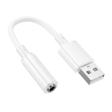 Переходник Borofone BV22 Lemon, USB, 0.15 м., 3.5 мм., Белый