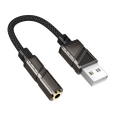 Переходник Borofone BV23 Dignity, USB, 0.15 м., 3.5 мм., Черный