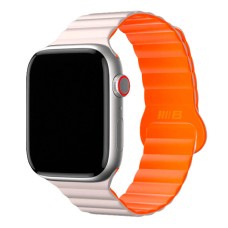 Ремінець Apple Watch 42, Watch 44, Blueo, White-Orange, Білий
