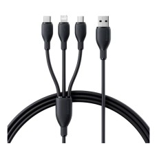 USB кабель Baseus P10376303121-01 Ultra-Fast Apple iPhone SE 2022, iPhone 14 Pro Max, iPhone 14 Plus, iPhone 14 Pro, iPhone 14, iPhone 13 Pro, iPhone 13 Mini, iPhone 13, iPhone 13 Pro Max, Lightning, Type-C, MicroUSB, 0.8 м., Черный