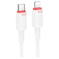 USB кабель Borofone BX110 Apple iPhone SE 2022, iPhone 14 Pro Max, iPhone 14 Plus, iPhone 14 Pro, iPhone 14, iPhone 13 Pro, iPhone 13 Mini, iPhone 13, iPhone 13 Pro Max, iPhone 12 Mini, iPhone 12 Pro Max, iPhone 12 Pro, Lightning, 1.0 м., Білий