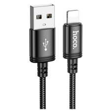 USB кабель Hoco X89 Apple iPhone SE 2022, iPhone 14 Pro Max, iPhone 14 Plus, iPhone 14 Pro, iPhone 14, iPhone 13 Pro, iPhone 13 Mini, iPhone 13, iPhone 13 Pro Max, iPhone 12 Mini, iPhone 12 Pro Max, iPhone 12 Pro, Lightning, 2.0 м., Чорний