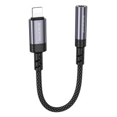 Переходник Borofone BV24 Apple iPhone SE 2022, iPhone 14 Pro Max, iPhone 14 Plus, iPhone 14 Pro, iPhone 14, iPhone 13 Pro, iPhone 13 Mini, iPhone 13, iPhone 13 Pro Max, iPhone 12 Mini, iPhone 12 Pro Max, iPhone 12 Pro, 0.15 м., 3.5 мм., Серый