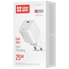 Мережевий зарядний пристрій ColorWay CW-CHS052PD-WT, Білий